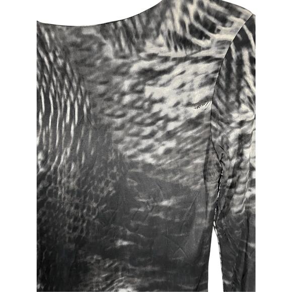 Gucci X Tom Ford Vintage S/S 2000 Abstract Print Long Sleeve V Neck Dress SZ 42 - Picture 6 of 10